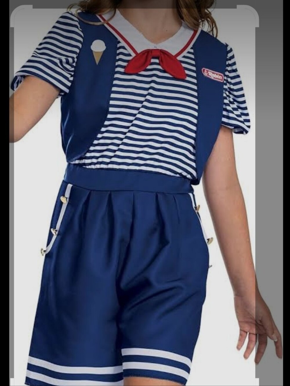 Unbranded Navy & White Sailor-Style Kids Costume with Red Accent